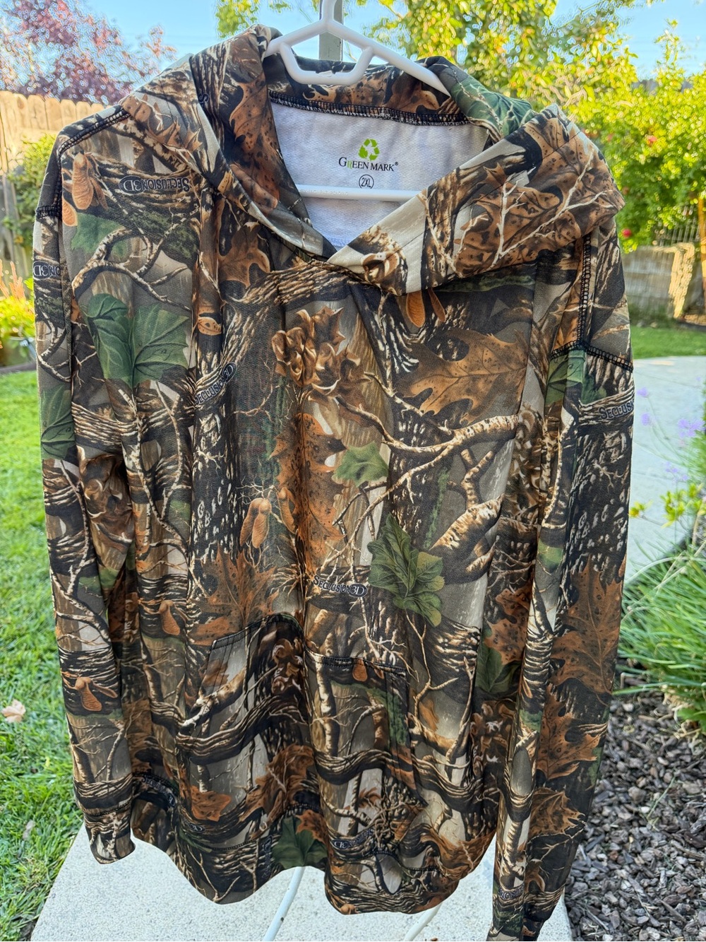 Realtree-Style Camouflage Hooded Pullover - Brown & Green